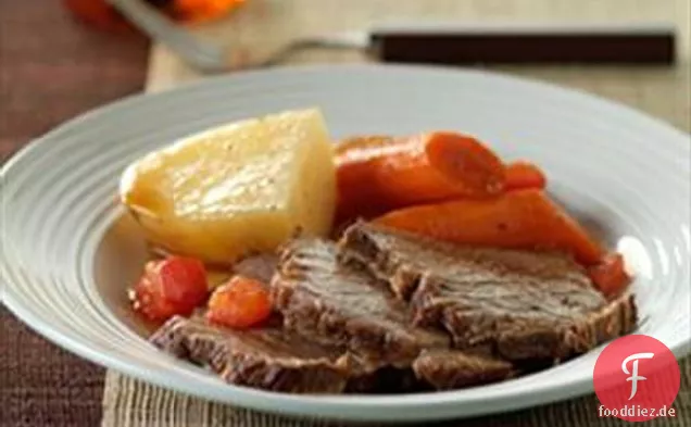Geschmorter Tafelspitz Braten und Gemüse