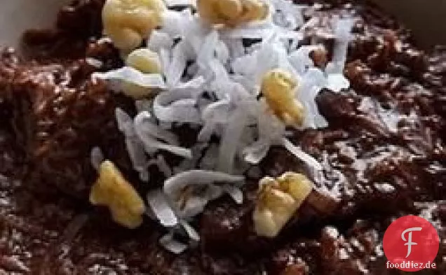 Slow Cooker Schokolade Banane Stahl geschnitten Hafer