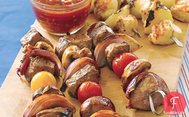 Hähnchen und Zwiebel-Kebab