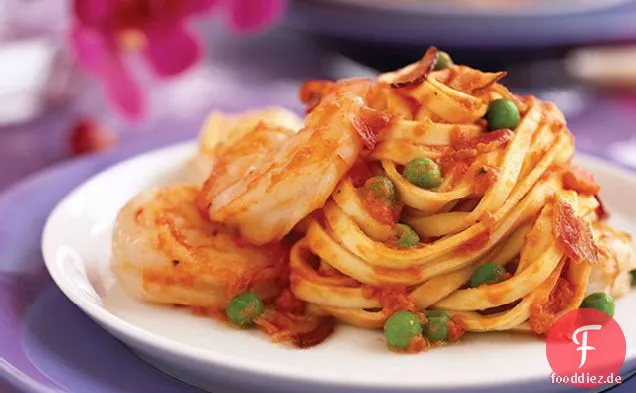 Schnelle Garnelen & Linguini