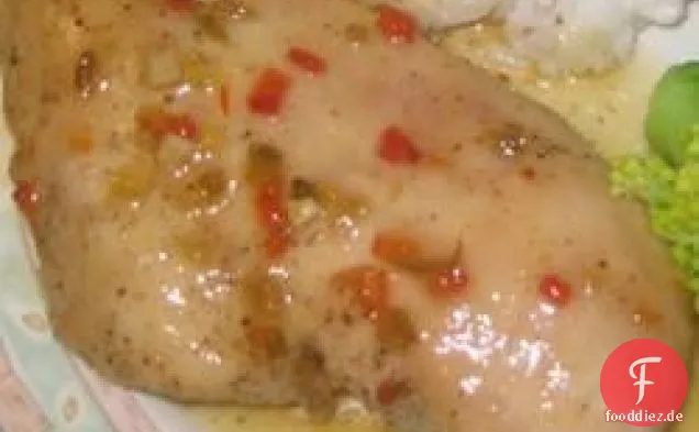 Pfeffer Gelee glasiertes Huhn