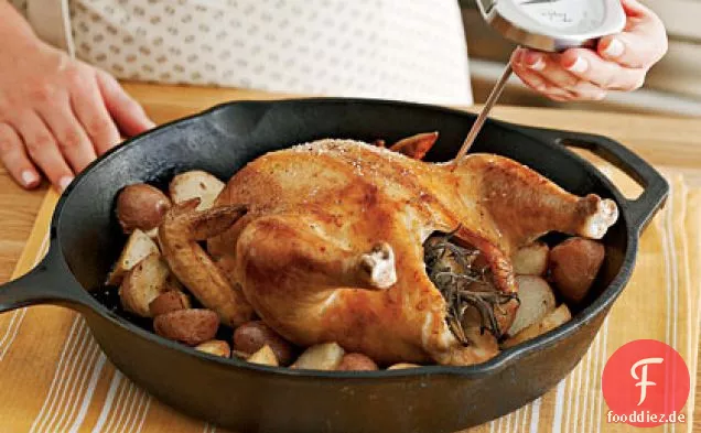 Wie man ein Huhn brät