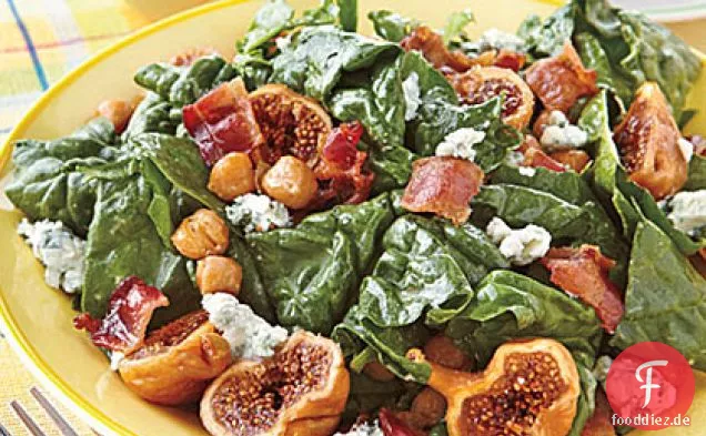 Spinatsalat mit Feigen und warmer Speckvinaigrette