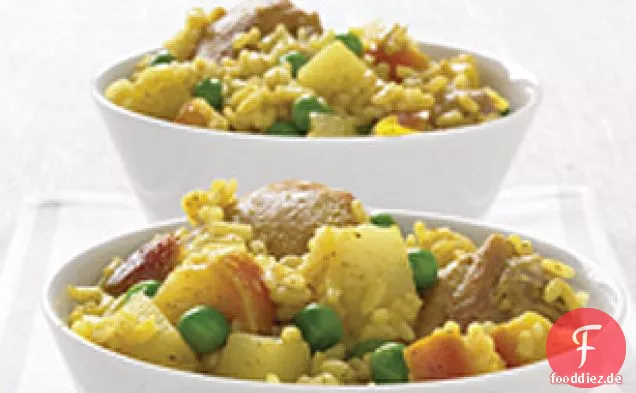 Slow Cooker Curryhuhn und Reis