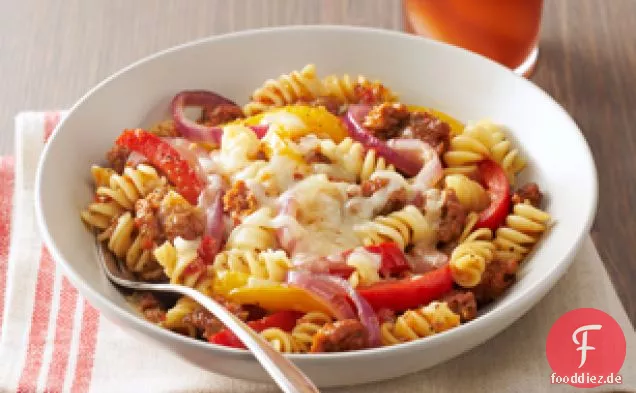 Wurst & Paprika mit Rotini Pasta