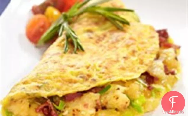 Speck, Lauch und Kartoffelomelett