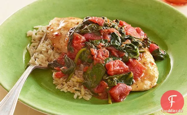 Schnelle Hühnchen-Spinat-Pfanne