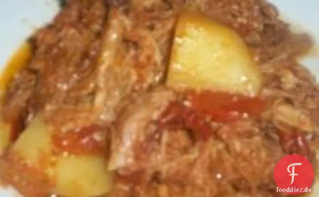 Schweinefleisch Chile Rojo (Pulled Pork mit roter Chilisauce)