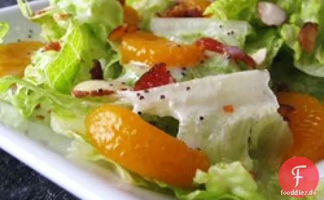 Romaine und Mandarine Orangensalat mit Mohndressing
