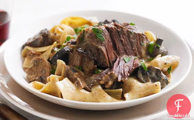 Slow-Cooker Kurze Rippe Stroganoff
