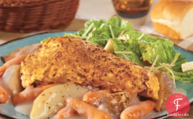 Kraut gebratenes Huhn & Gemüse