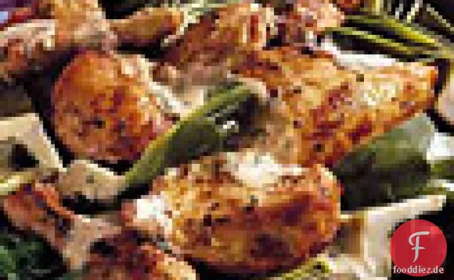 Zitronenhähnchen und Artischocken mit Dillsauce