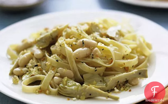 Fettuccine mit Artischocken und Bohnen