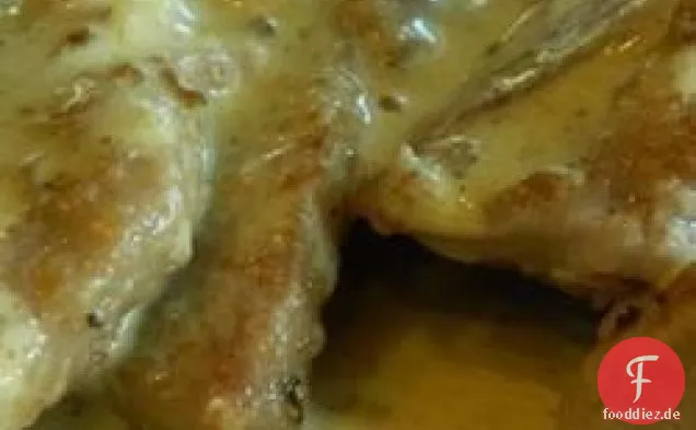 Schweinefleisch Scaloppini mit Senfcreme