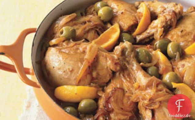 Marokkanisches Huhn mit grünen Oliven und Artischocken