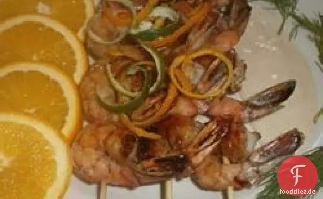 Würzige Garnelenspieße