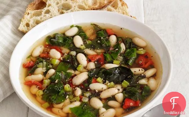 Weiße Bohnen-Mangold-Suppe