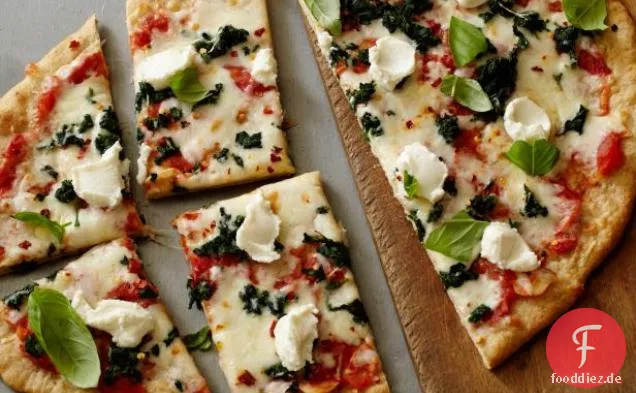 Gesunde Spinat-Ricotta-Pizza