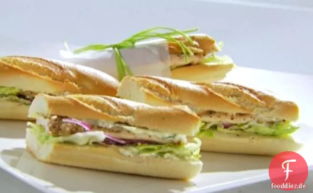 Hähnchenschnitzel-Sandwich mit Kräutermayonnaise