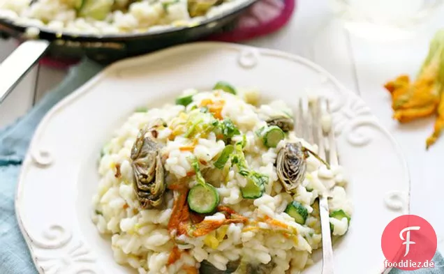 Zucchiniblüten-Artischocken-Risotto