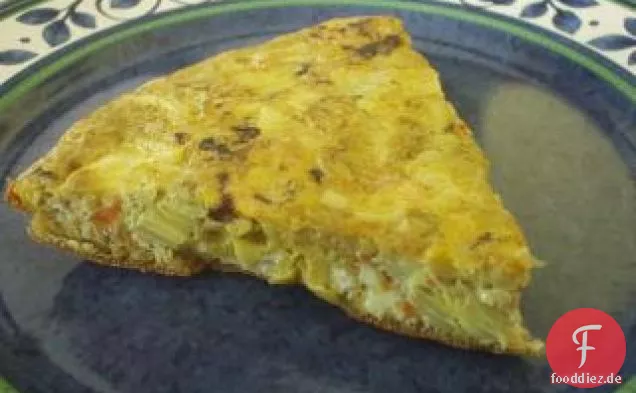 Artischocke und Oliven Frittata mit Gruyere