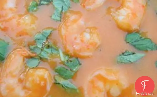Würzige Kokosnuss Garnelen Bisque