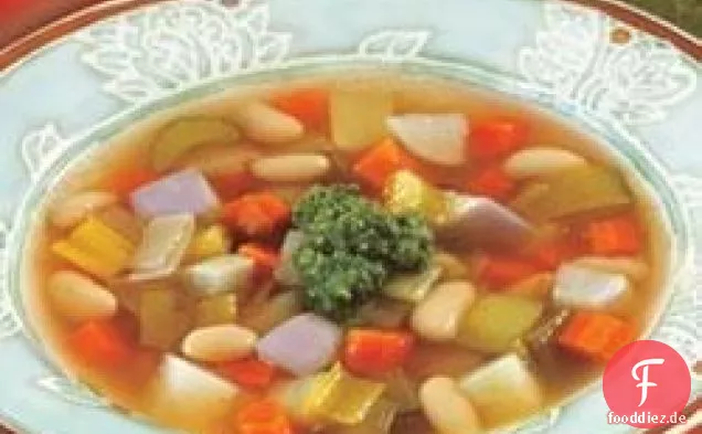 Swanson® Wintergemüse Bohnensuppe mit Pesto