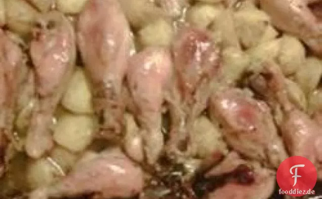 Knoblauch Huhn mit Kartoffeln