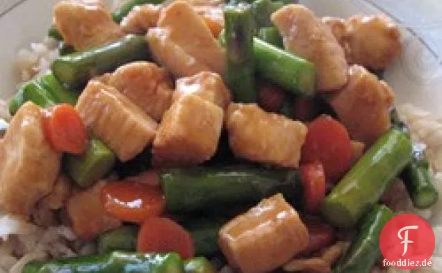 Wildreis und Spargel Hähnchenbrust