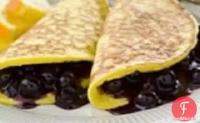 Blueberry Falten über Pfannkuchen