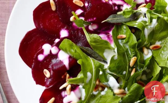 Salz-geröstetes Rübencarpaccio