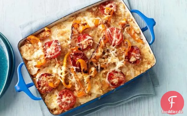 Überbackene Kartoffeln Mit Tomaten und Paprika