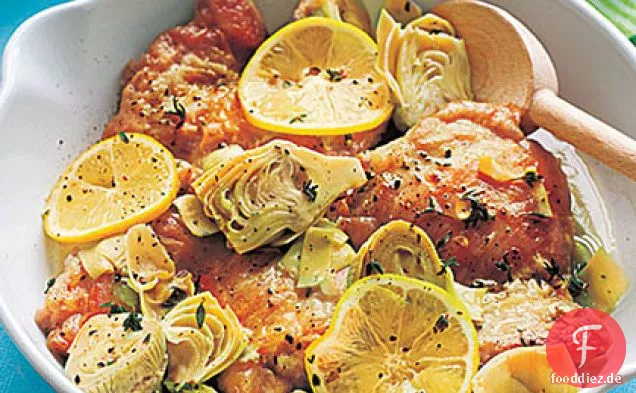 Huhn mit Artischocken und Zitrone