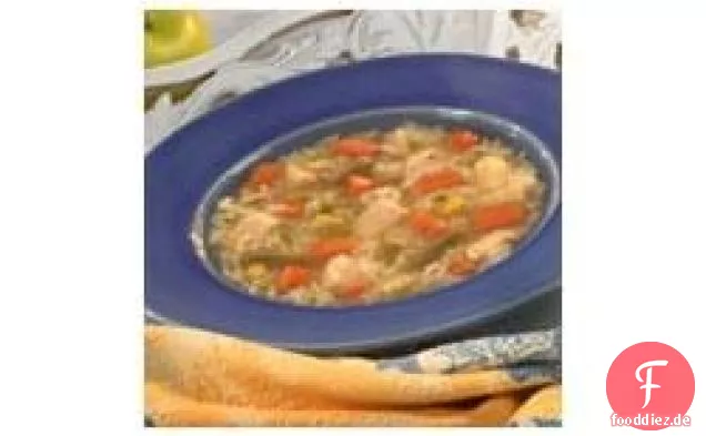 Land Huhn Gemüsesuppe