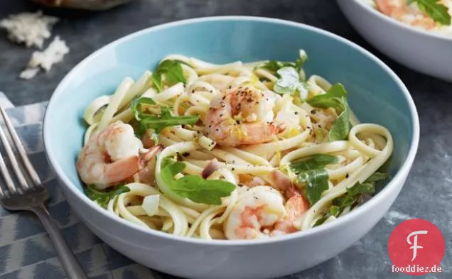 Linguine mit Garnelen und Zitronenöl