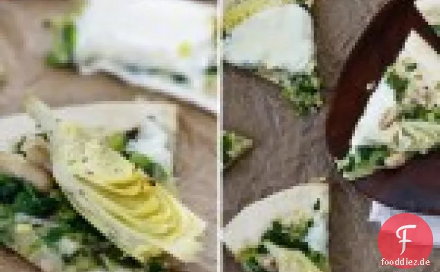 Artischocken-Spinat Pizza Mit Weißen Bohnen