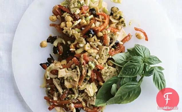 Thunfisch-Kichererbsen-Salat mit Pesto