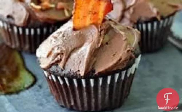 Dunkle Schokolade Speck Cupcakes
