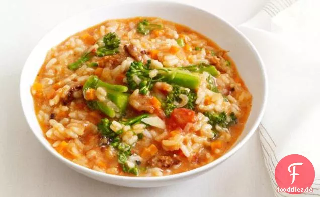 Wurst und Brokkoli-Risotto