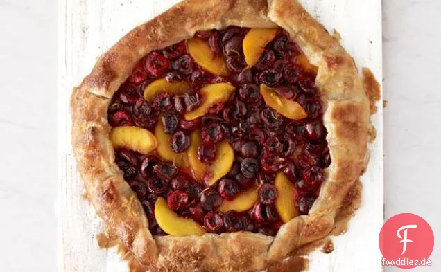 Kirsche und Pfirsich Galette