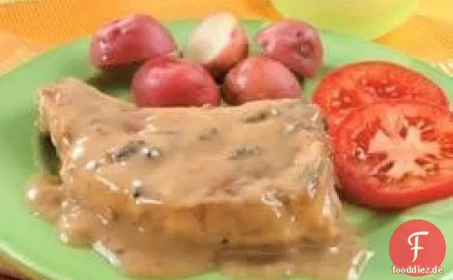 Pilz-Knoblauch-Schweinekoteletts