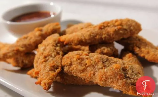 Crouton Crushed Chicken Tenders mit Orangen-Grillsauce
