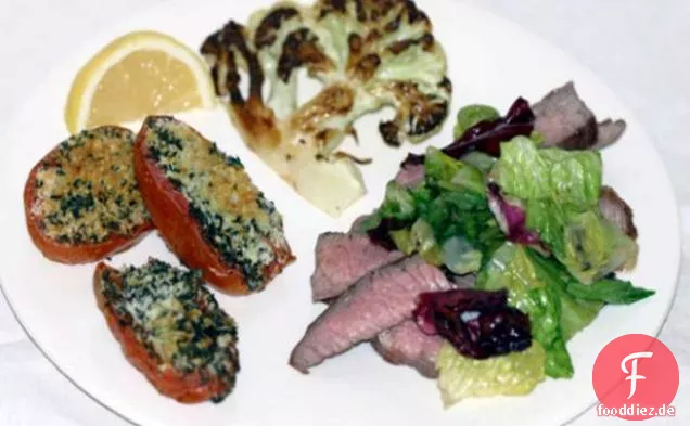 Flank Steak mit Rotweinessig und Grüns: Low Carb