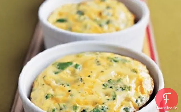 Krustenlose Brokkoli-Cheddar-Quiches