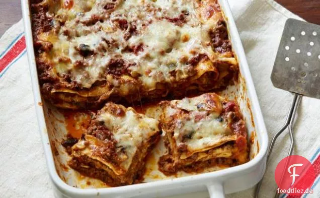 Fleisch-Pilz-Lasagne