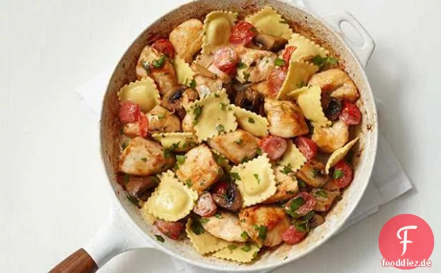 Skillet Huhn und Ravioli