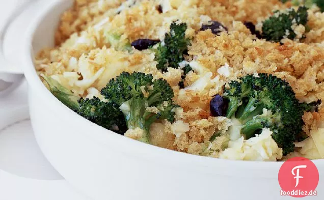 Brokkoli-Blumenkohl-Gratin mit Cheddar-Käse