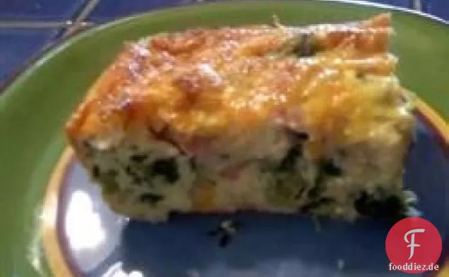 Grüne Eier und Schinken Quiche