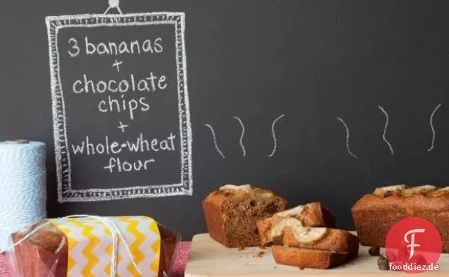 Mini Vollkorn-Bananenbrot mit Schokoladenstückchen