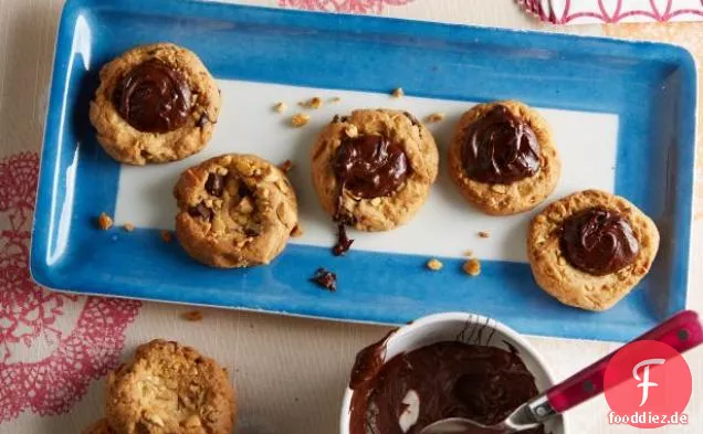 Schokolade Erdnussbutter Thumbprint Cookies